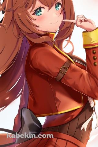 人差し指を立てる可愛いマルゼンスキー / ウマ娘プリティーダービーのAndroidの壁紙(320px x 480px) スマホ用