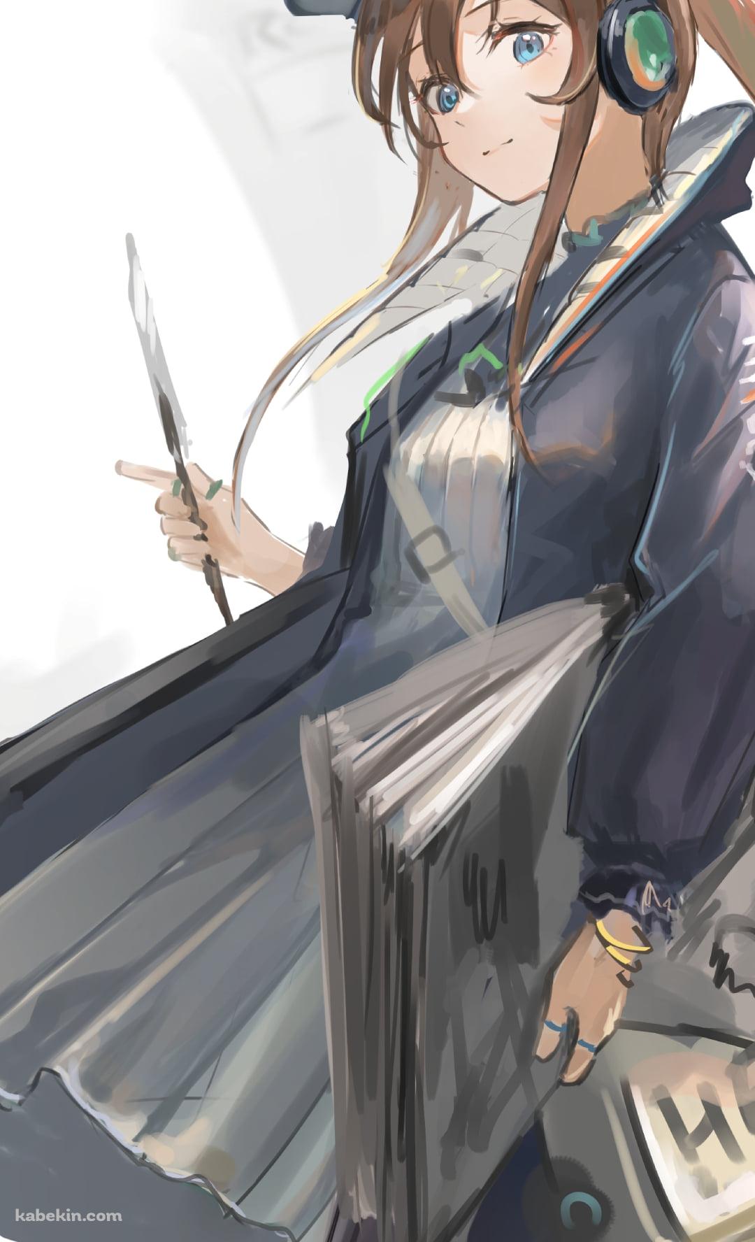 新聞を抱えてこちらを見るアーミヤ / アークナイツのAndroidの壁紙(1080px x 1776px) スマホ用