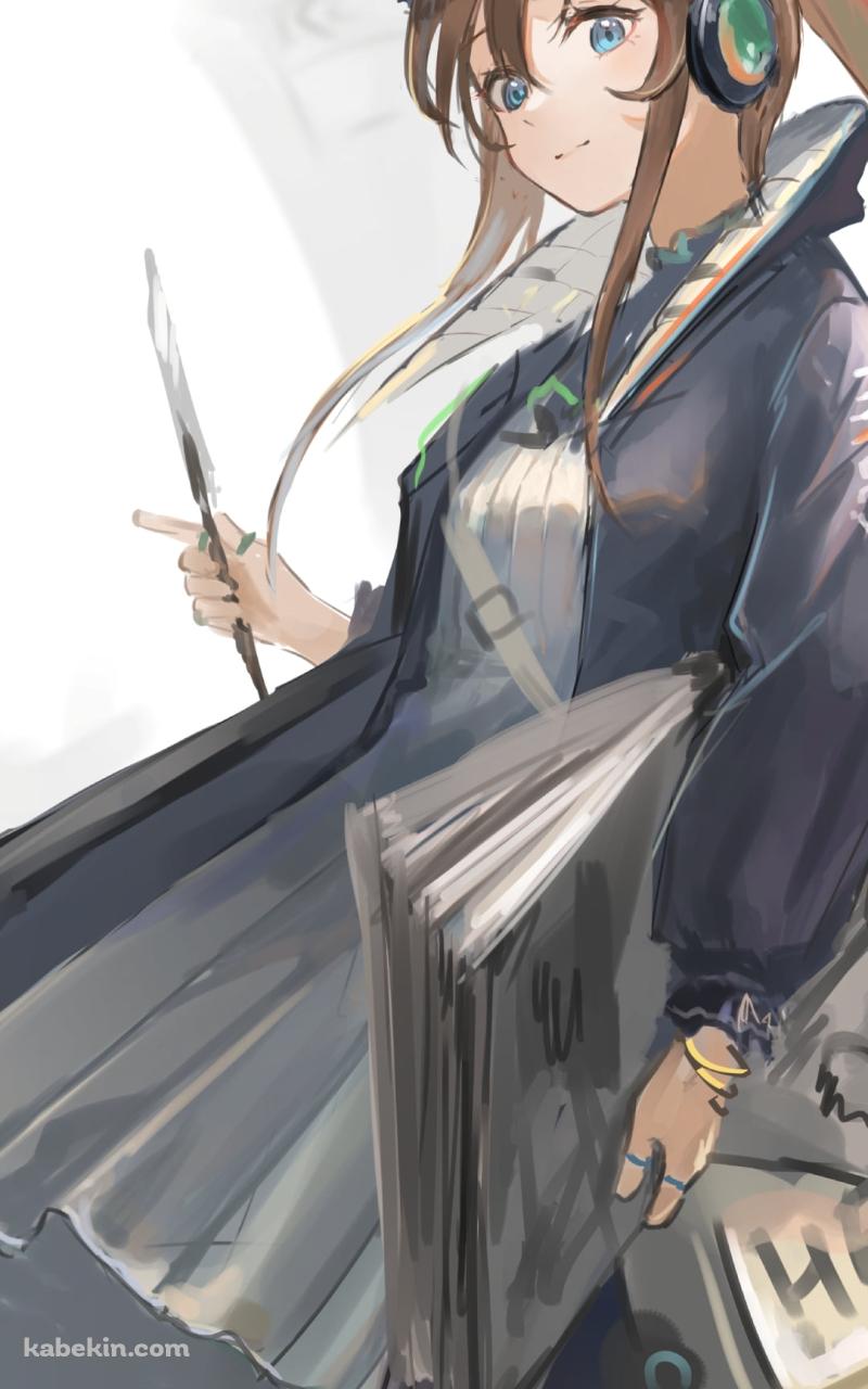 新聞を抱えてこちらを見るアーミヤ / アークナイツのAndroidの壁紙(800px x 1280px) スマホ用