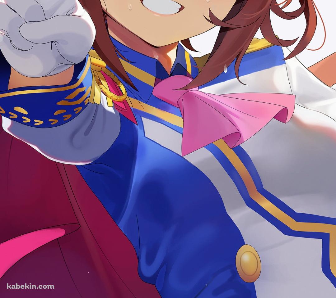 笑顔で右手でピースをするトウカイテイオー / ウマ娘プリティーダービーのAndroidの壁紙(1080px x 960px) スマホ用