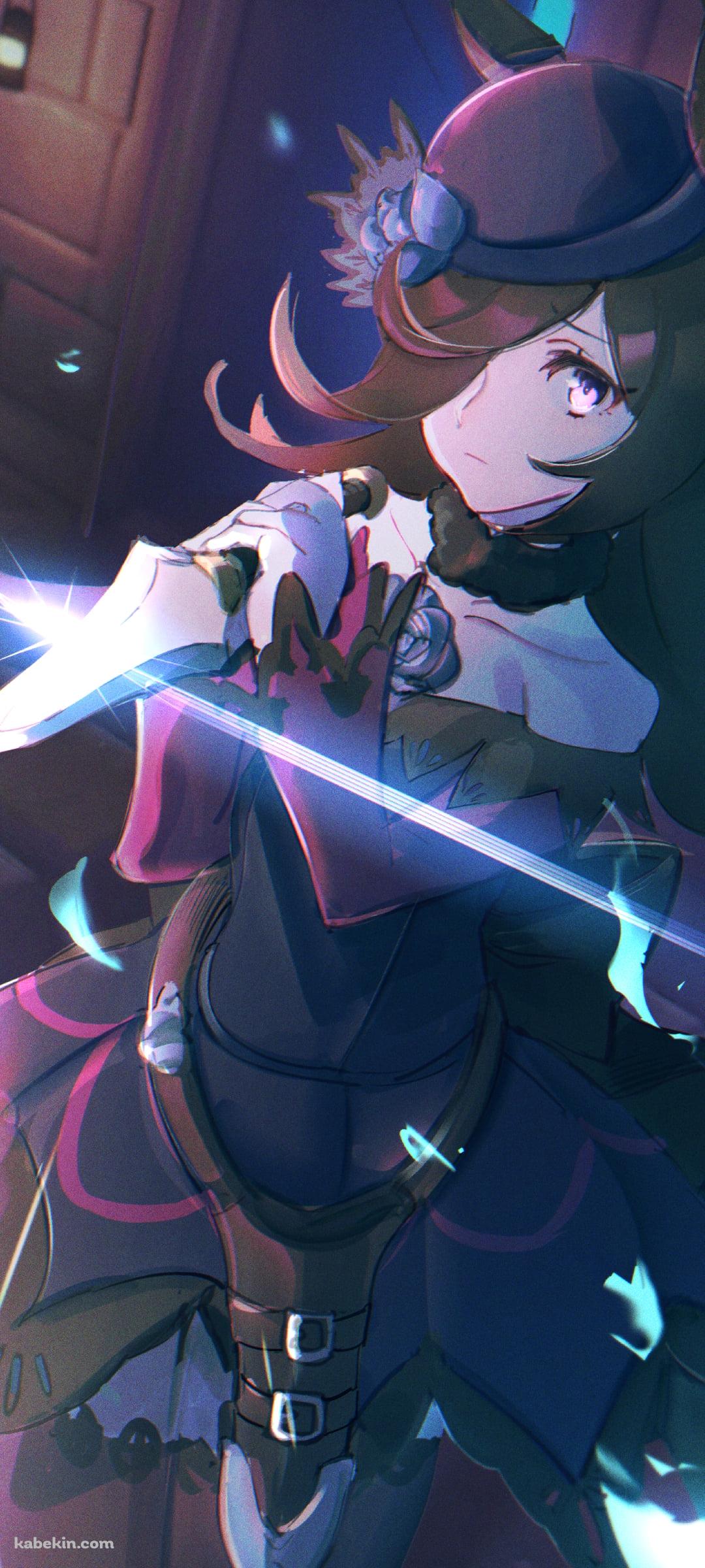 短剣をかまえるかっこいいライスシャワー / ウマ娘プリティーダービーのAndroidの壁紙(1080px x 2400px) スマホ用