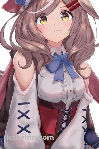 地べたに座る可愛いマチカネタンホイザ / ウマ娘プリティーダービーのAndroidの壁紙(320px x 480px) スマホ用