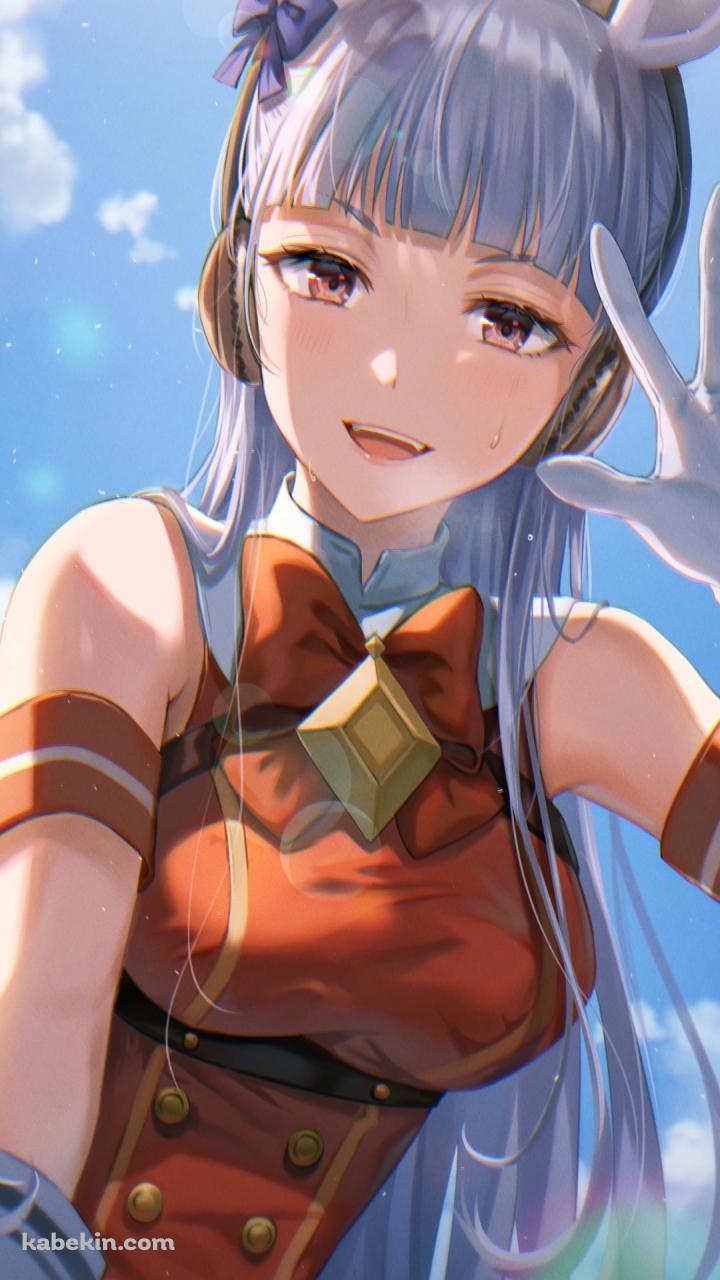 左手で手を振る笑顔のゴールドシップ / 晴天 / ウマ娘プリティーダービーのAndroidの壁紙(720px x 1280px) スマホ用