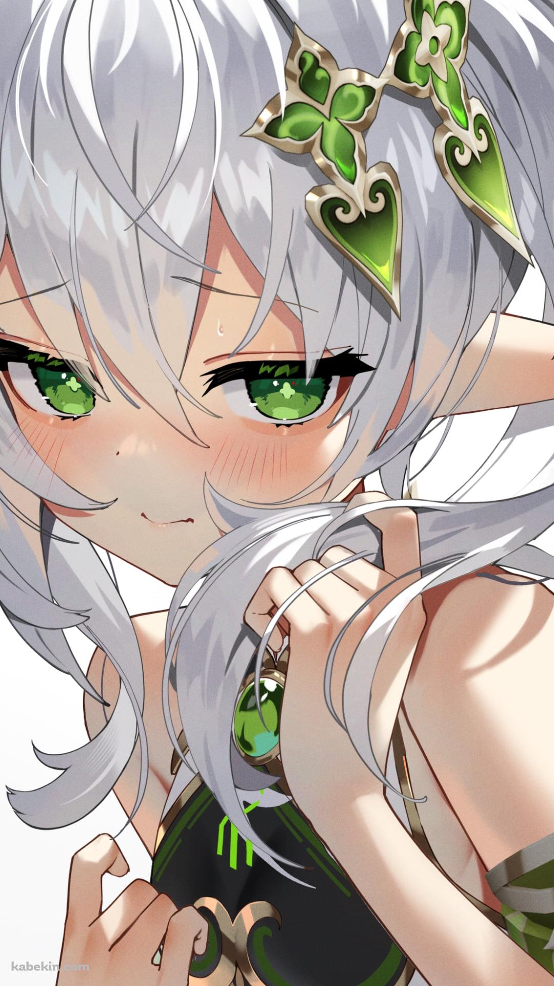 照れながらこちらを見つめるナヒーダ / 原神のAndroidの壁紙(1080px x 1920px) スマホ用