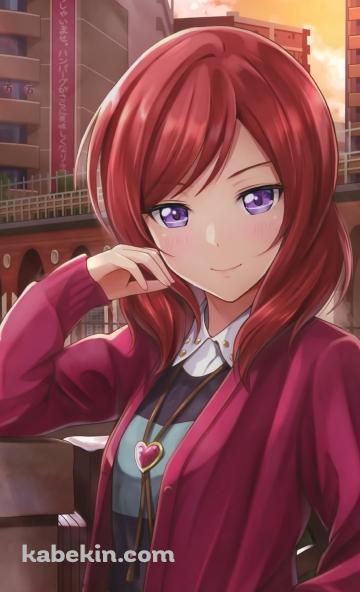 川沿いの橋に肘をつき微笑む西木野真姫（にしきの まき） / ラブライブ!のAndroidの壁紙(360px x 592px) スマホ用