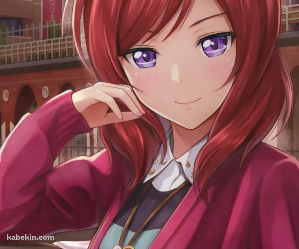 川沿いの橋に肘をつき微笑む西木野真姫（にしきの まき） / ラブライブ!のAndroidの壁紙(960px x 800px) スマホ用