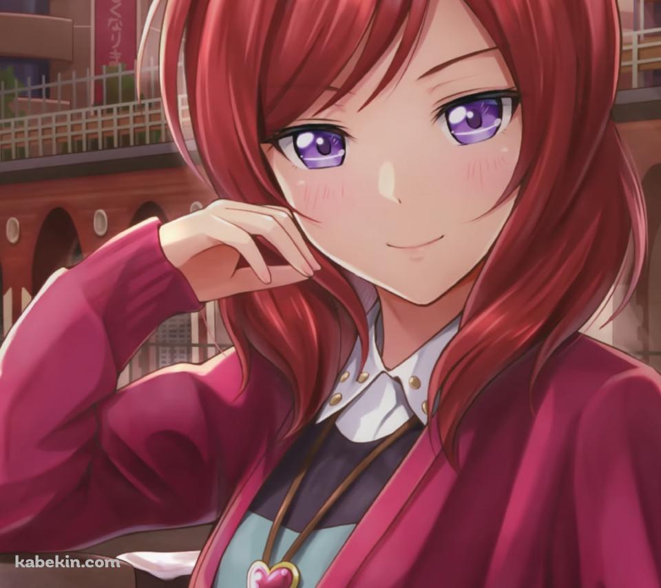 川沿いの橋に肘をつき微笑む西木野真姫（にしきの まき） / ラブライブ!のAndroidの壁紙(960px x 854px) スマホ用