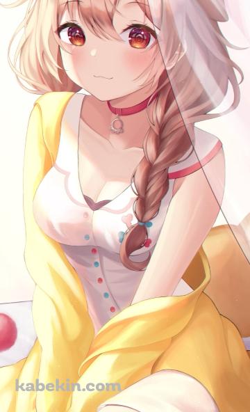 赤い瞳で見つめる可愛い戌神ころね / ホロライブ / バーチャルYouTuber / VtuberのAndroidの壁紙(360px x 592px) スマホ用