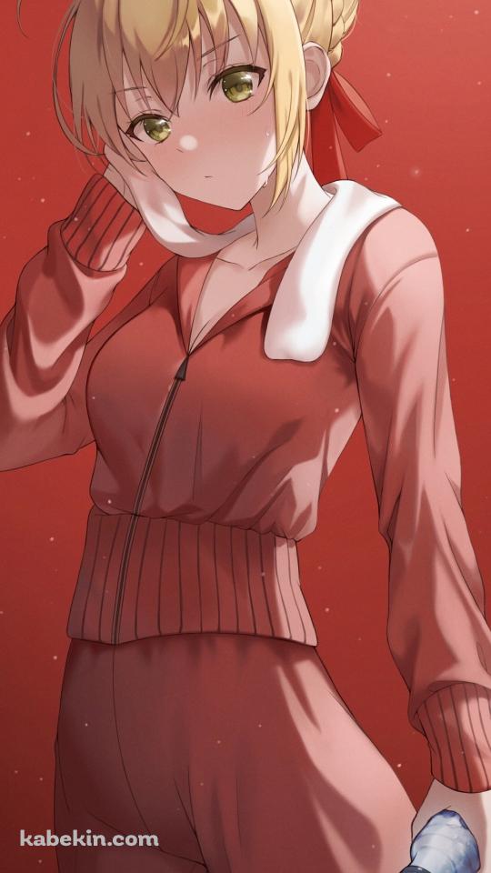 ラントレして汗を拭くネロ・クラウディウス  / fate/extraのAndroidの壁紙(540px x 960px) スマホ用