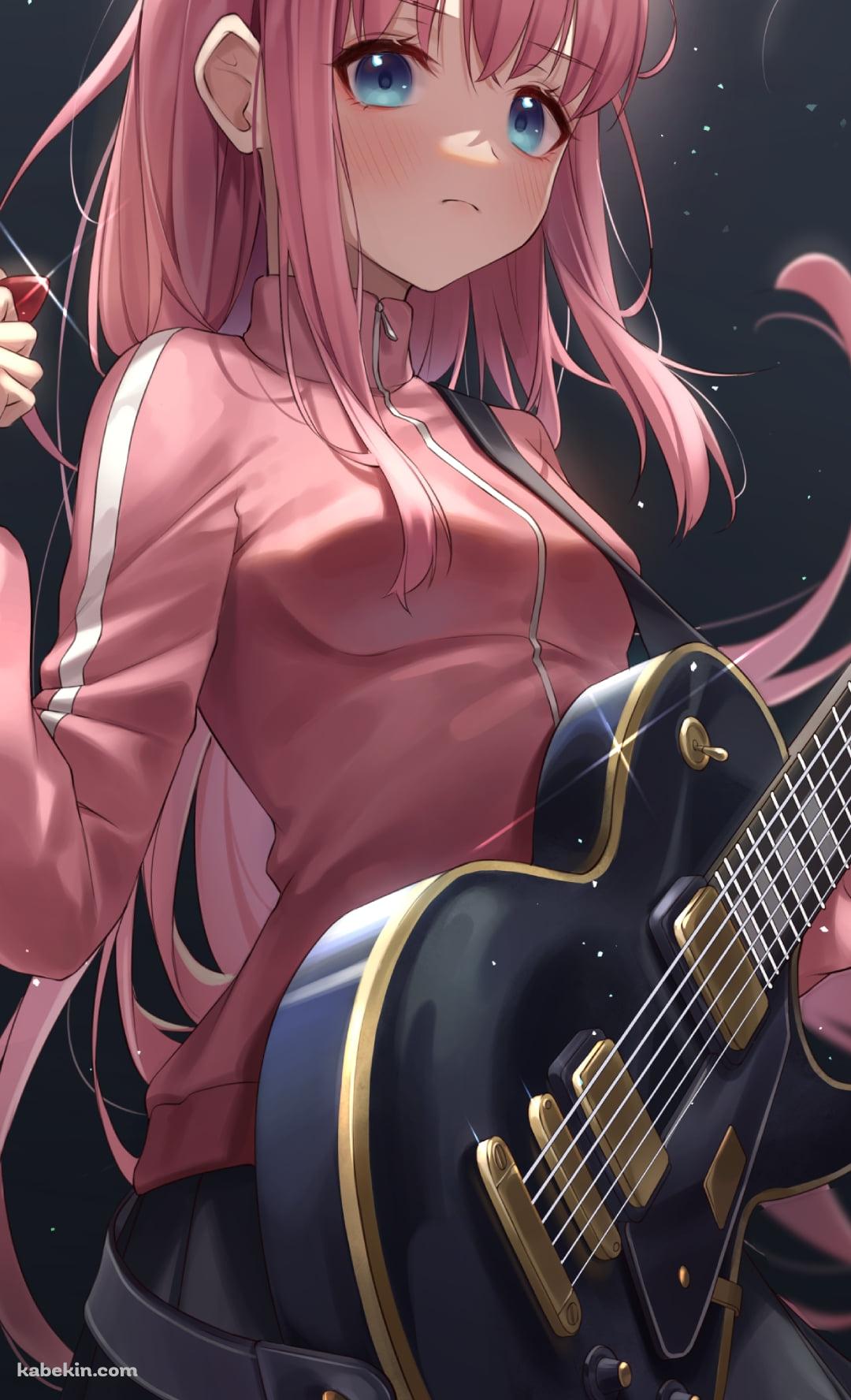 黒いギターと赤いピックを持ちドヤ顔の後藤ひとり / ぼっち・ざ・ろっく!のAndroidの壁紙(1080px x 1776px) スマホ用