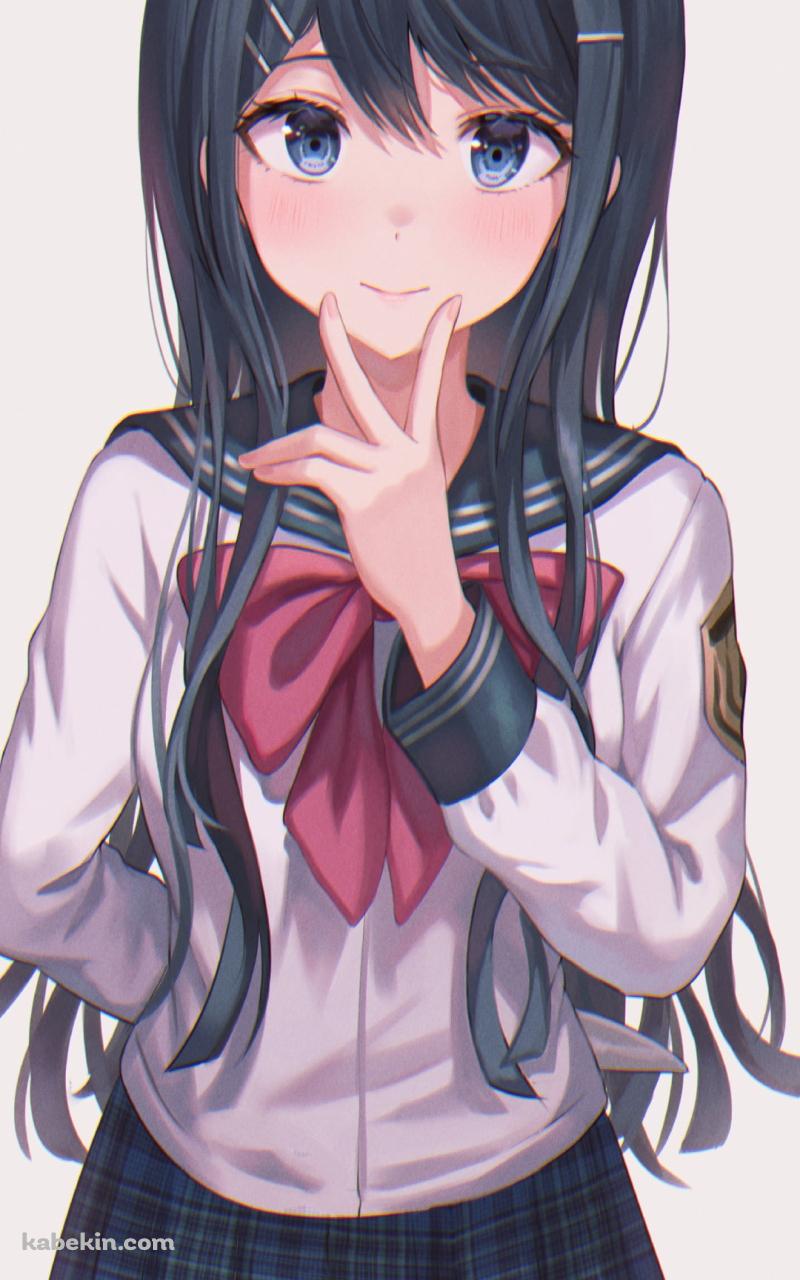 左手で顎ピする舞園さやか（マイゾノサヤカ） / ダンガンロンパのAndroidの壁紙(800px x 1280px) スマホ用