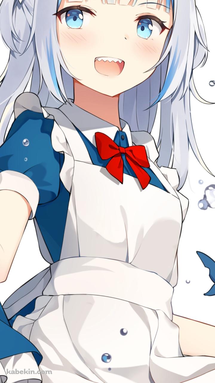 青いメイド服を着た可愛いがうる・ぐら / ホロライブ / バーチャルYouTuber / VtuberのAndroidの壁紙(720px x 1280px) スマホ用