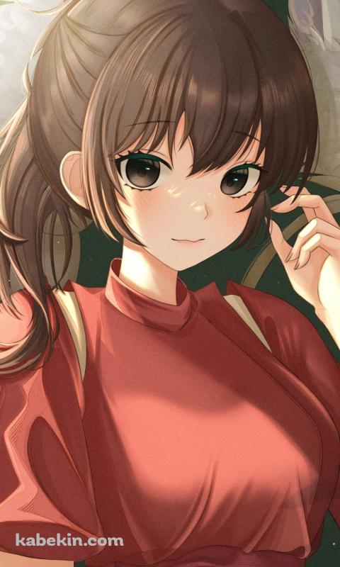 微笑む荻野千尋 / ハク / 千と千尋の神隠し / ジブリのAndroidの壁紙(480px x 800px) スマホ用