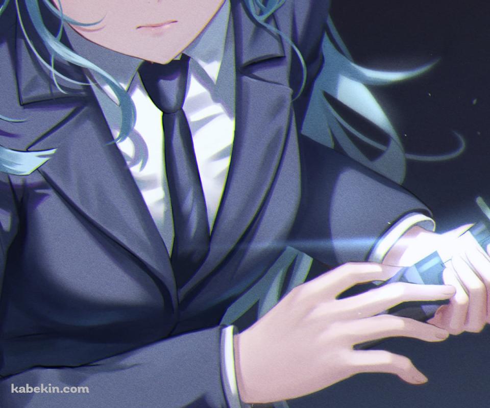 刀に手をかける三輪霞 / 青い髪 / 呪術廻戦のAndroidの壁紙(960px x 800px) スマホ用