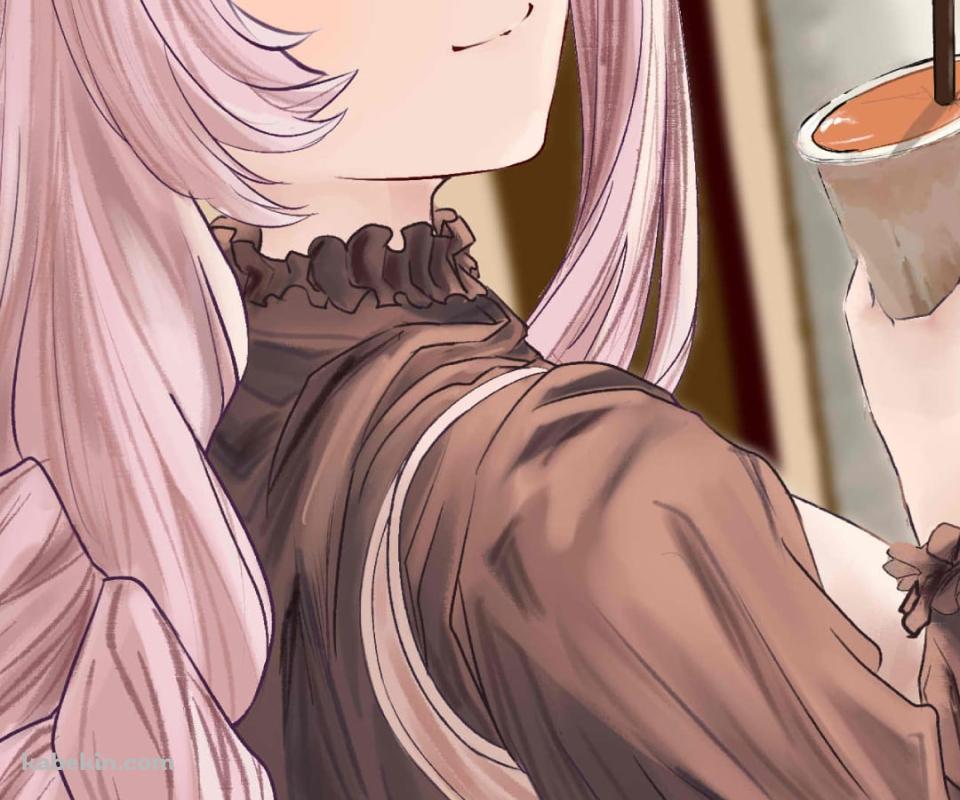 カフェラテを持ち微笑むナルメア / グランブルーファンタジーのAndroidの壁紙(960px x 800px) スマホ用