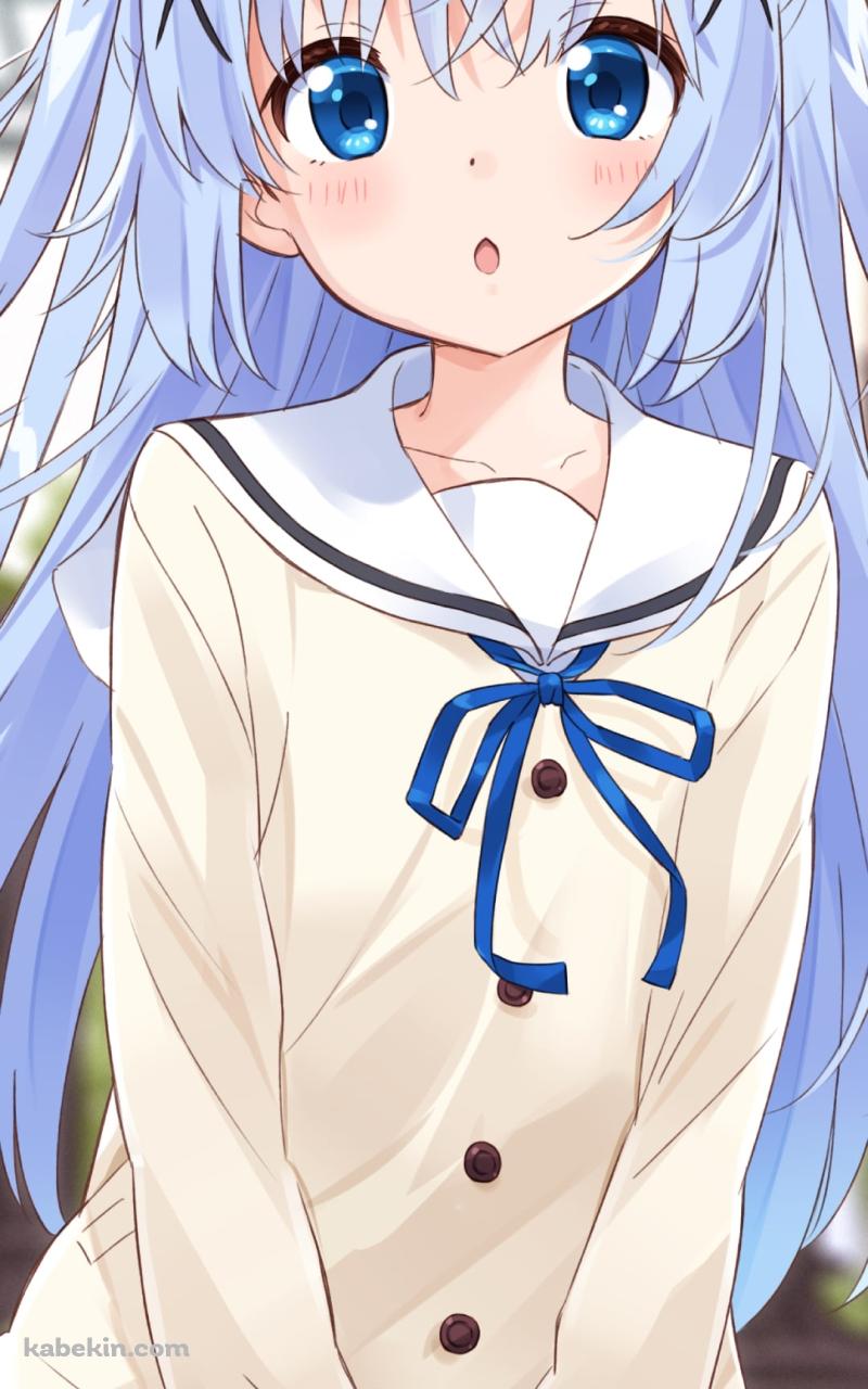 街中で佇む可愛い香風智乃 / ご注文はうさぎですか?のAndroidの壁紙(800px x 1280px) スマホ用