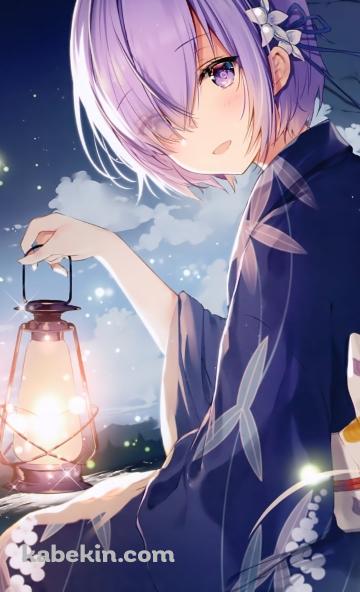 ランプを持ちこちらに微笑むマシュ・キリエライト / 光る蛍 / fate/grand orderのAndroidの壁紙(360px x 592px) スマホ用