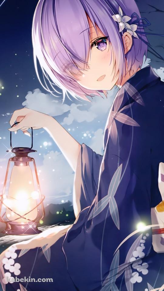 ランプを持ちこちらに微笑むマシュ・キリエライト / 光る蛍 / fate/grand orderのAndroidの壁紙(540px x 960px) スマホ用