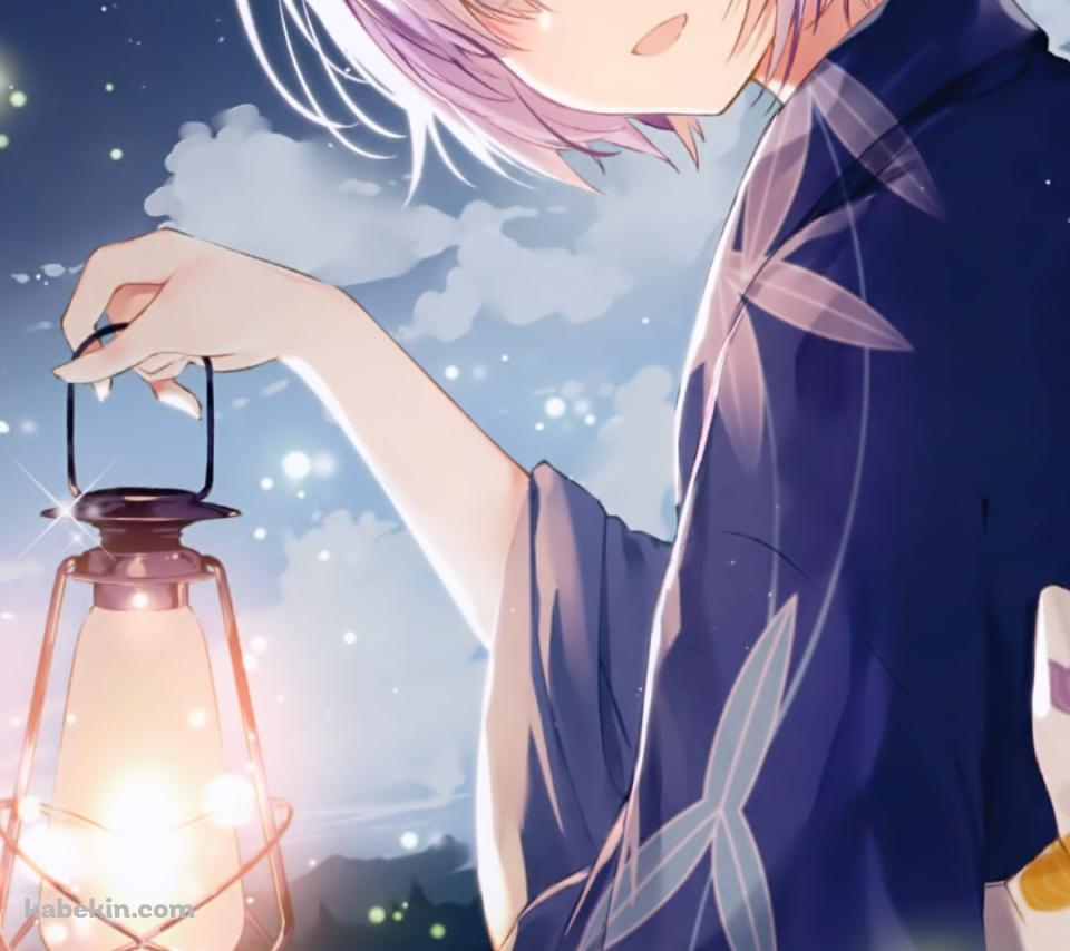 ランプを持ちこちらに微笑むマシュ・キリエライト / 光る蛍 / fate/grand orderのAndroidの壁紙(960px x 854px) スマホ用