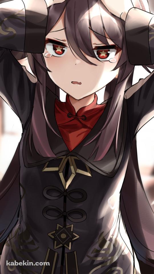 頭を打って涙を流す胡桃 / 原神のAndroidの壁紙(540px x 960px) スマホ用