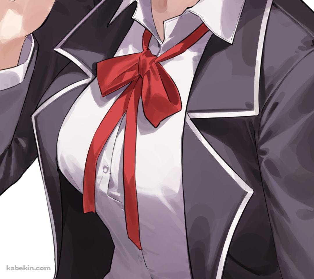 椅子に手をかけてピースする由比ヶ浜結衣 / やはり俺の青春ラブコメはまちがっている。のAndroidの壁紙(1080px x 960px) スマホ用