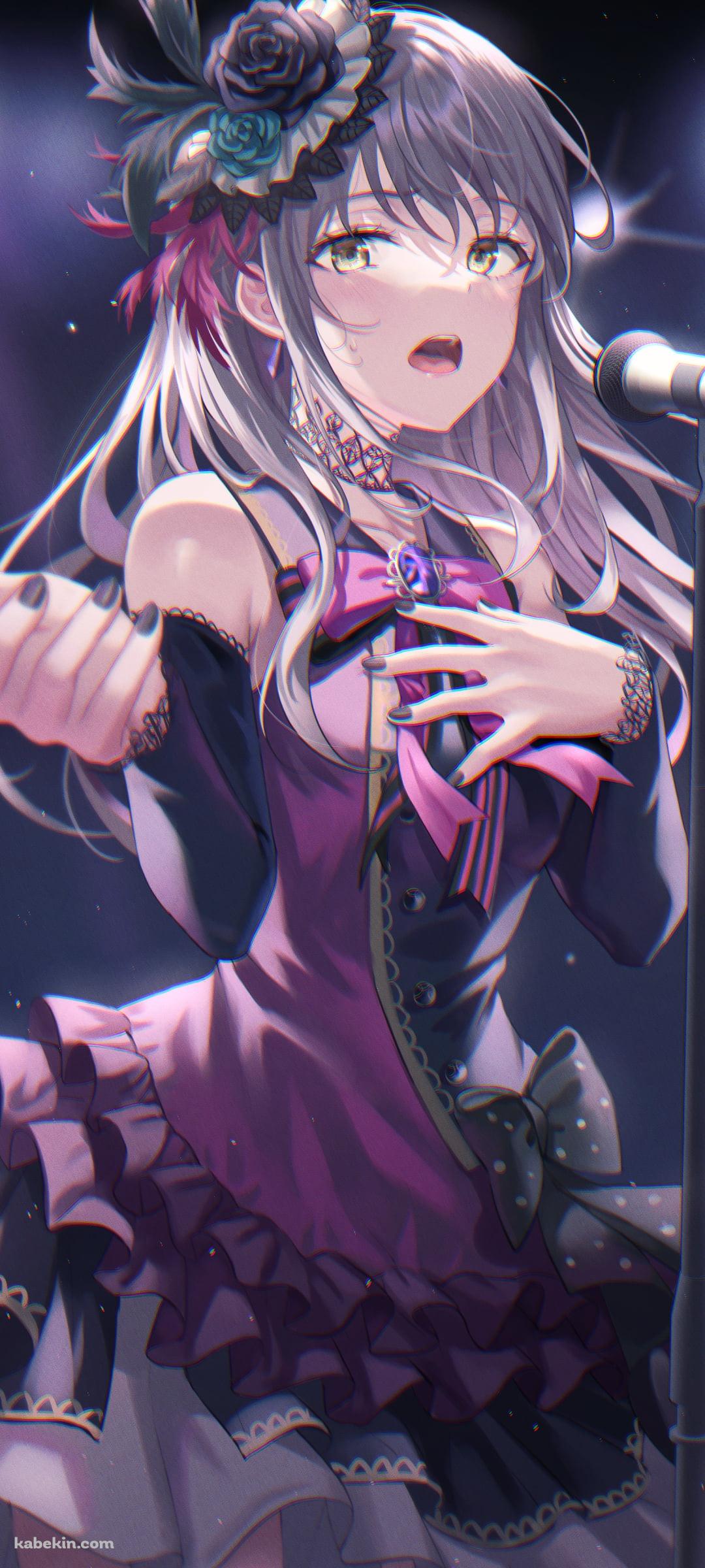 ステージ上で歌を唄う湊友希那（みなと ゆきな） / バンドリ！のAndroidの壁紙(1080px x 2400px) スマホ用