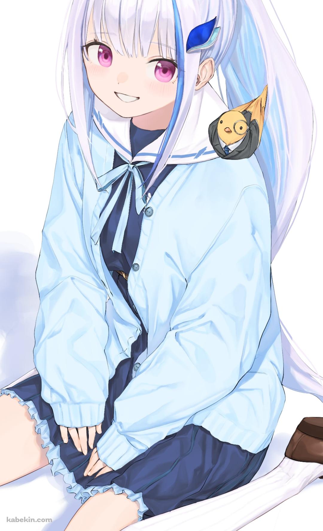 地べたに座り込んで笑うリゼ・ヘルエスタ / セバスチャン・ピヨードル / にじさんじ / バーチャルYouTuber / VtuberのAndroidの壁紙(1080px x 1776px) スマホ用