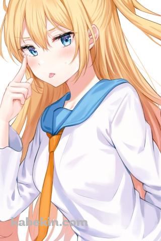 あっかんべーする桐崎千棘 (きりさき ちとげ) / ニセコイのAndroidの壁紙(320px x 480px) スマホ用