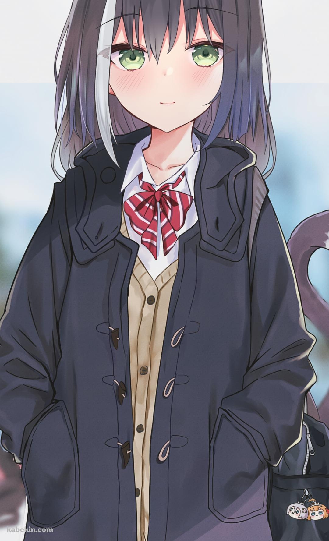 制服姿の可愛いキャル / ぺコリーヌとコッコロのキーホルダー / 女子高生 / プリンセスコネクト!re:diveのAndroidの壁紙(1080px x 1776px) スマホ用