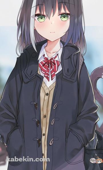 制服姿の可愛いキャル / ぺコリーヌとコッコロのキーホルダー / 女子高生 / プリンセスコネクト!re:diveのAndroidの壁紙(360px x 592px) スマホ用