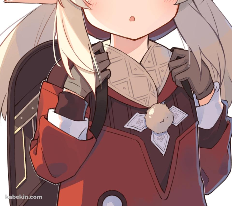 リュックを背負いこちらに気づく可愛いクレー / 原神のAndroidの壁紙(960px x 854px) スマホ用