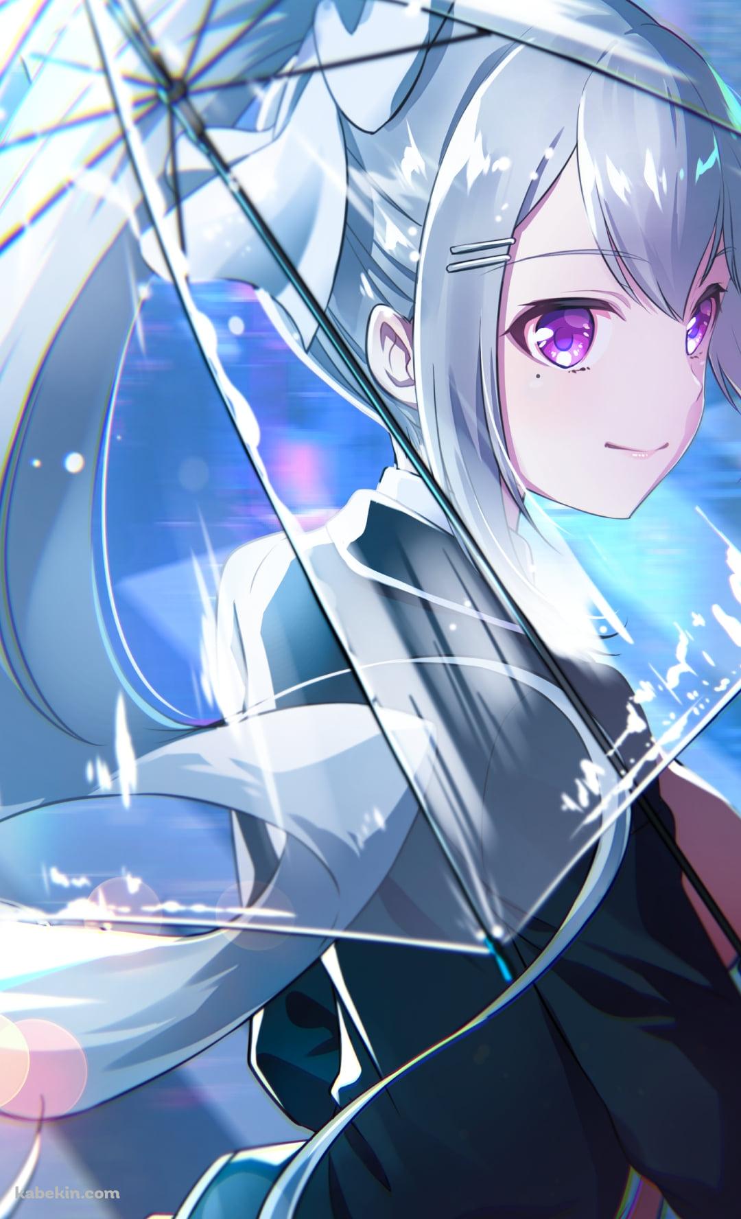 ビニール傘をさして横断歩道を渡る樋口楓 / にじさんじ / バーチャルYouTuber / VtuberのAndroidの壁紙(1080px x 1776px) スマホ用