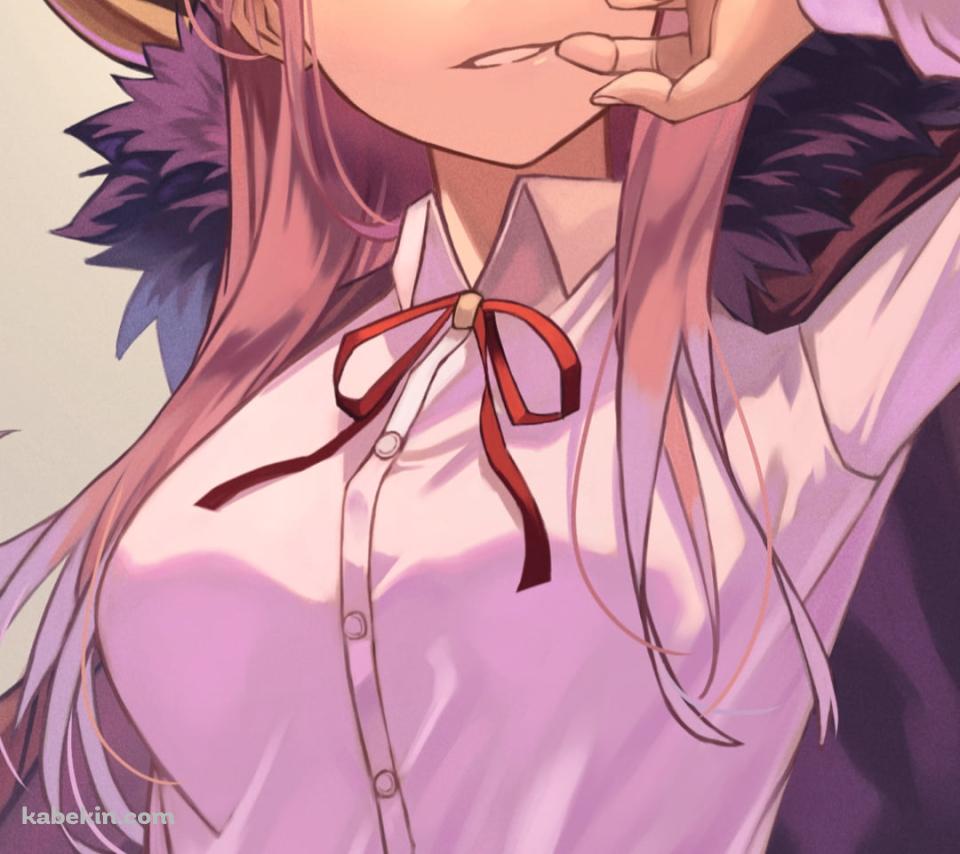 顔に左手をあてて微笑む陸八魔アル(りくはちまある) / ブルアカ / ブルーアーカイブのAndroidの壁紙(960px x 854px) スマホ用