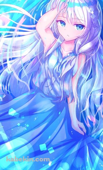 青い光の中の可愛いイレイナ / 魔女の旅々のAndroidの壁紙(360px x 592px) スマホ用