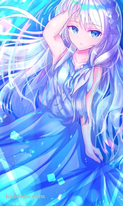 青い光の中の可愛いイレイナ / 魔女の旅々のAndroidの壁紙(480px x 800px) スマホ用