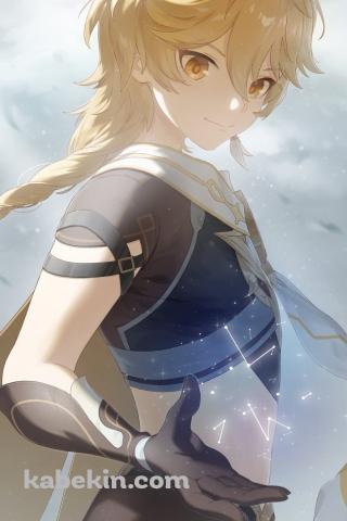 右手の上の星を見る空 / 原神のAndroidの壁紙(320px x 480px) スマホ用
