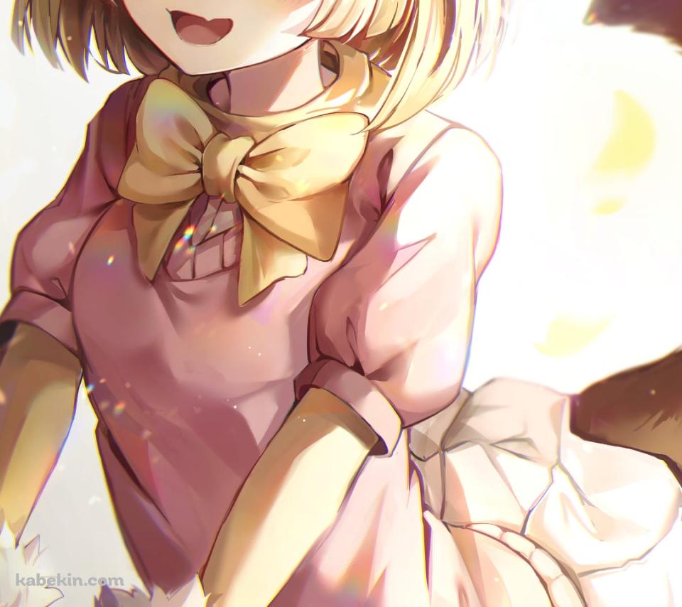 手を組んで体をほぐすフェネック / けものフレンズのAndroidの壁紙(960px x 854px) スマホ用