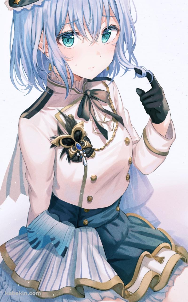 地べたに座り指先で髪を触る倉田ましろ / バンドリ！のAndroidの壁紙(800px x 1280px) スマホ用