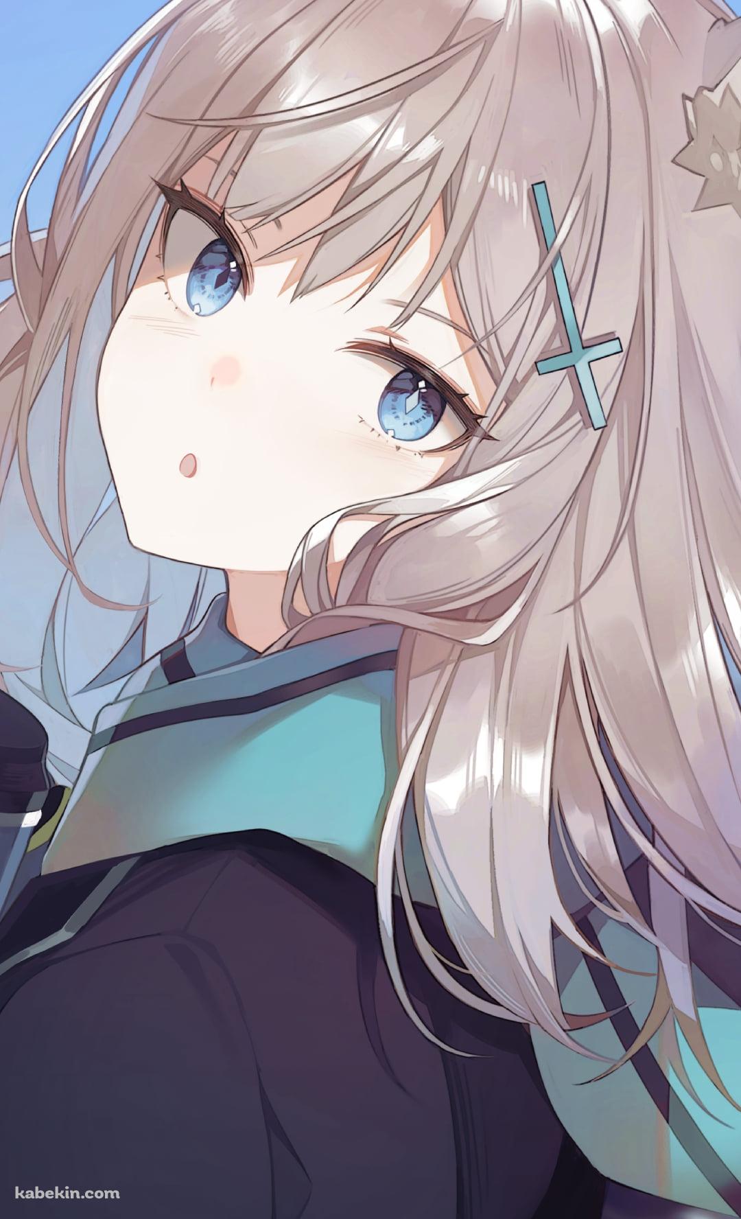 青空の下、こちらに振り返る可愛い砂狼シロコ / ブルアカ / ブルーアーカイブのAndroidの壁紙(1080px x 1776px) スマホ用