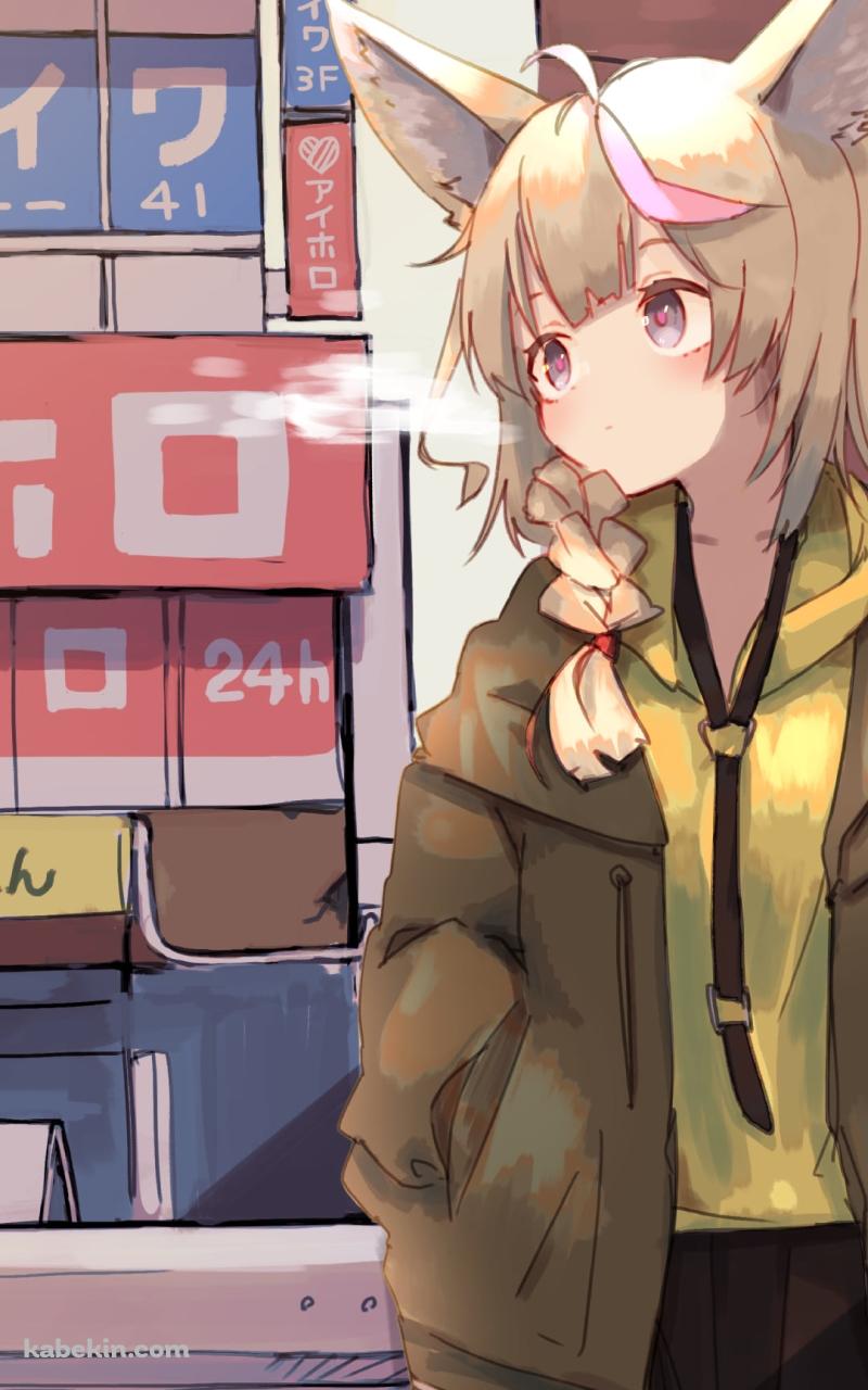 街中で待ち合わせする尾丸ポルカ / ホロライブ / バーチャルYouTuber / VtuberのAndroidの壁紙(800px x 1280px) スマホ用