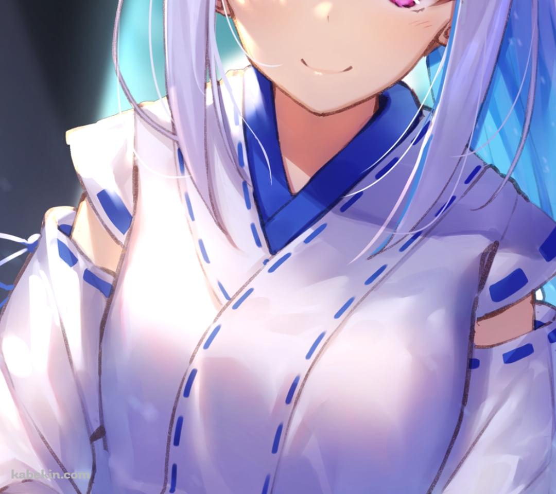 お守りを持つリゼ・ヘルエスタ / 巫女 / にじさんじ / バーチャルYouTuber / VtuberのAndroidの壁紙(1080px x 960px) スマホ用