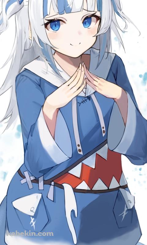 指先を合わせてこちらを見るがうる・ぐら / ホロライブ / バーチャルYouTuber / VtuberのAndroidの壁紙(480px x 800px) スマホ用