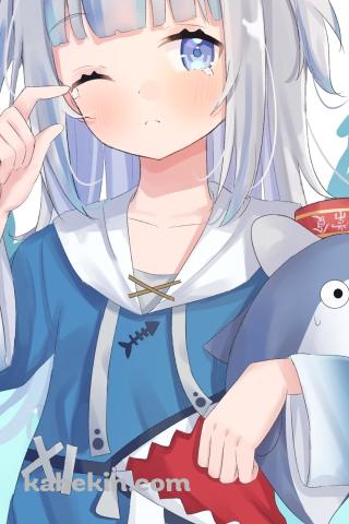 泣いてる可愛いがうる・ぐら / ホロライブ / バーチャルYouTuber / VtuberのAndroidの壁紙(320px x 480px) スマホ用