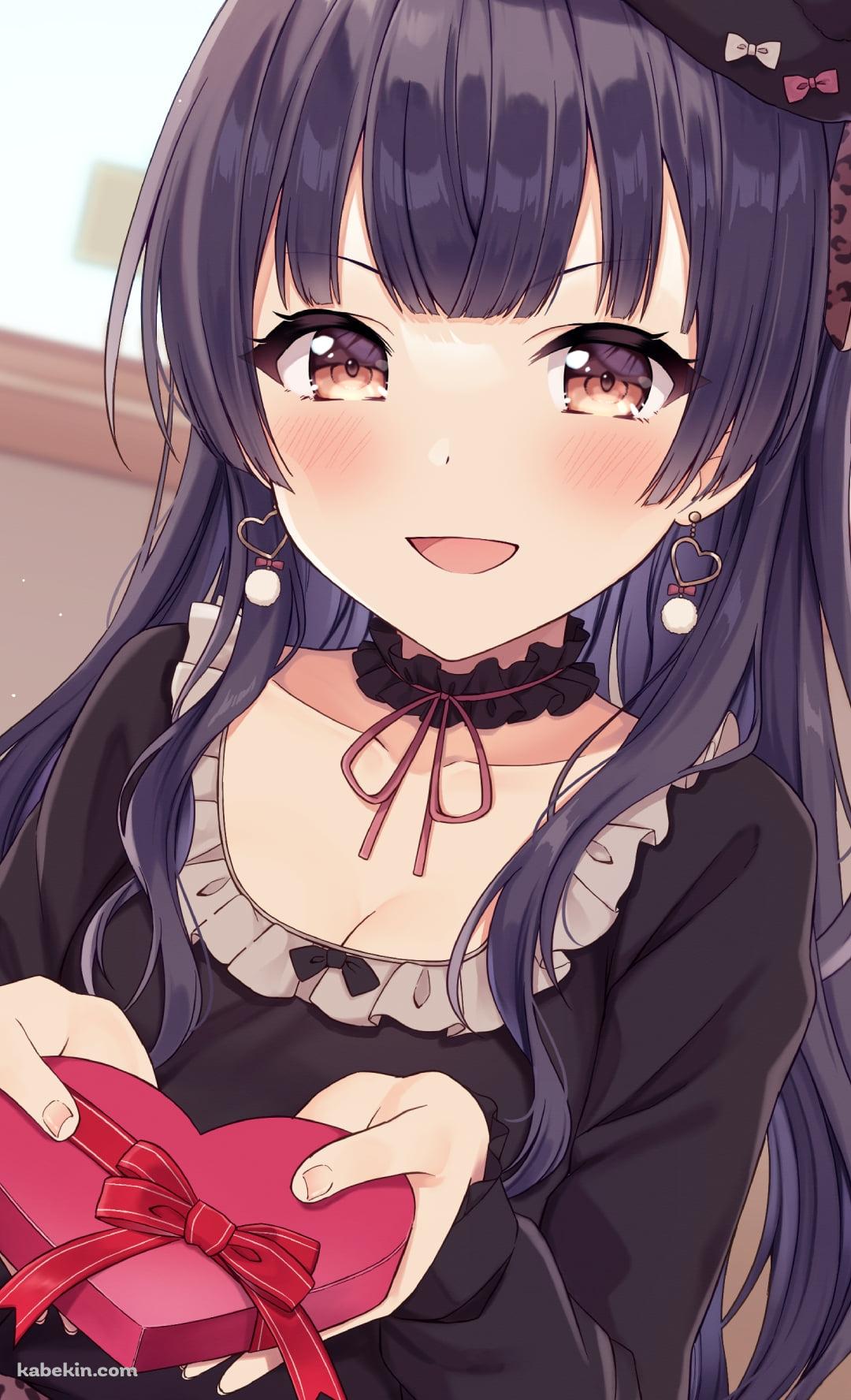 バレンタインのハートのチョコを差し出す黛冬優子（まゆずみ ふゆこ） / アイドルマスターシャイニーカラーズのAndroidの壁紙(1080px x 1776px) スマホ用