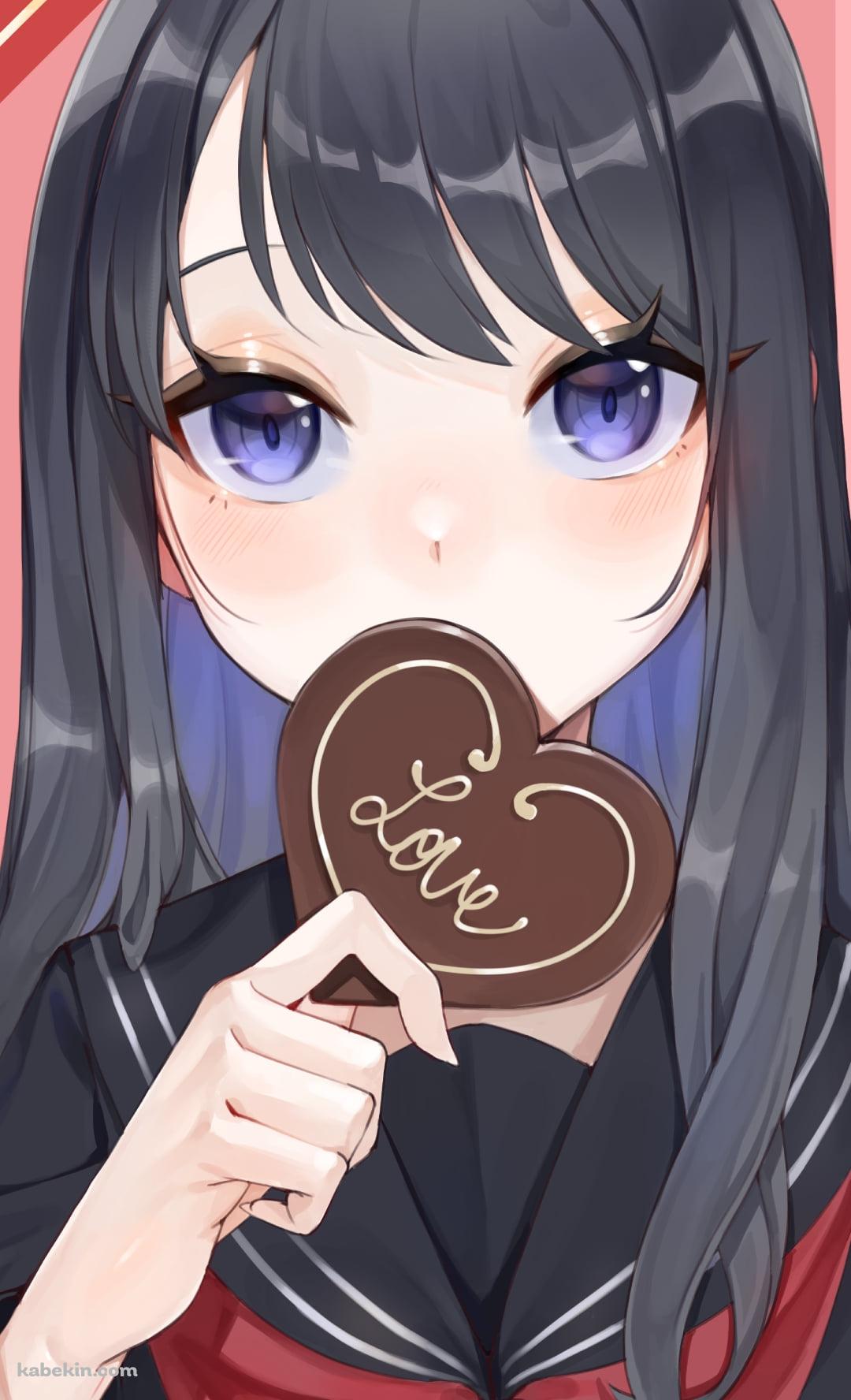 ハートのチョコを持つ風野 灯織 (かざの ひおり) / LOVE / アイドルマスターシャイニーカラーズのAndroidの壁紙(1080px x 1776px) スマホ用