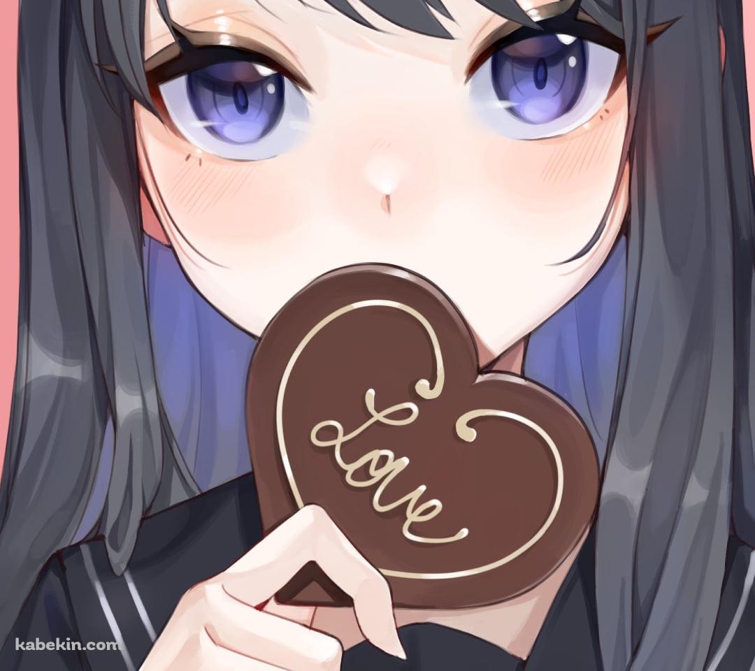 ハートのチョコを持つ風野 灯織 (かざの ひおり) / LOVE / アイドルマスターシャイニーカラーズのAndroidの壁紙(1080px x 960px) スマホ用