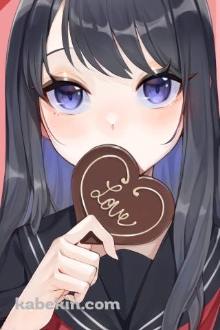 ハートのチョコを持つ風野 灯織 (かざの ひおり) / LOVE / アイドルマスターシャイニーカラーズのAndroidの壁紙(320px x 480px) スマホ用