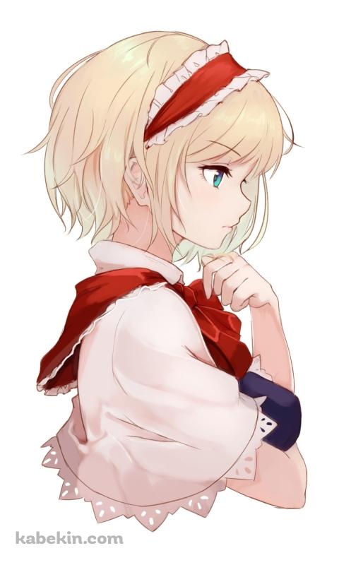 考え込む可愛いアリス・マーガトロイド / 東方のAndroidの壁紙(480px x 800px) スマホ用