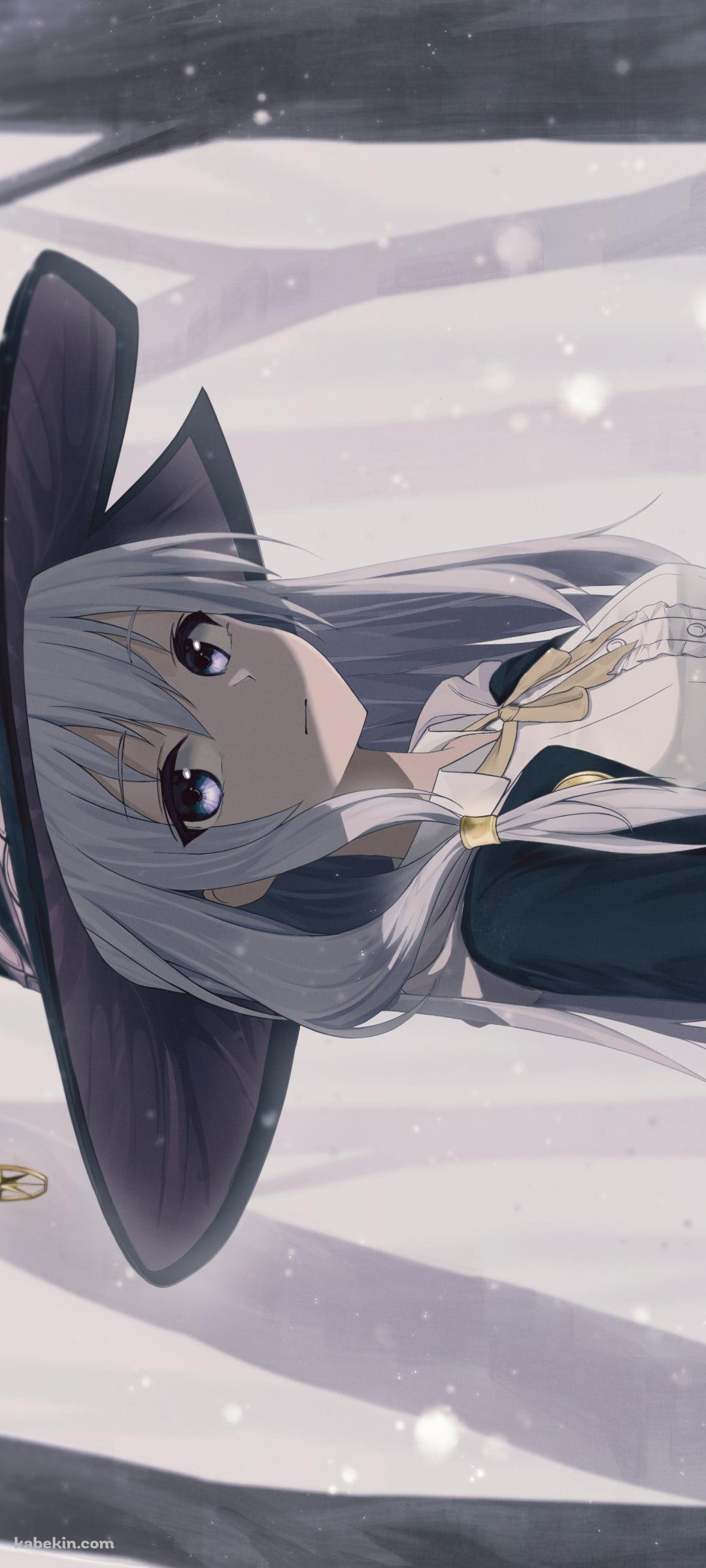 こちらを見つめるイレイナ / 雪が降る森 / 魔女の旅々のAndroidの壁紙(1080px x 2400px) スマホ用