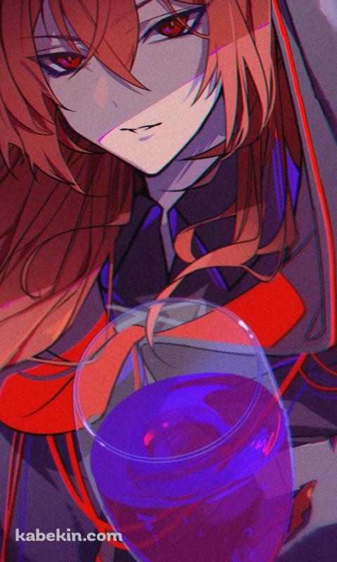 紫のワインを持つディルック・ラグヴィンド / 原神のAndroidの壁紙(480px x 800px) スマホ用